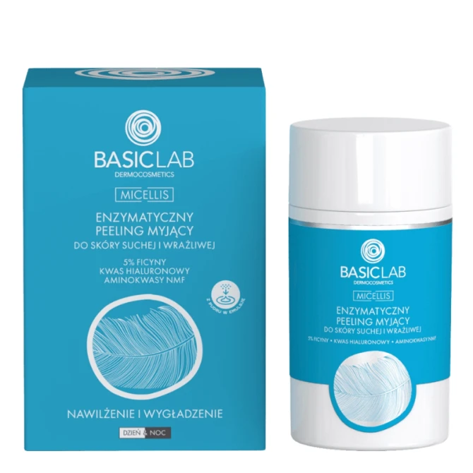 BASICLAB Enzymatyczny peeling myjący do skóry suchej i wrażliwej - 35 ml