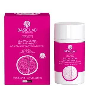 BASICLAB Enzymatyczny peeling myjący do skóry naczynkowej i wrażliwej Wyciszenie i wygładzenie  35 ml