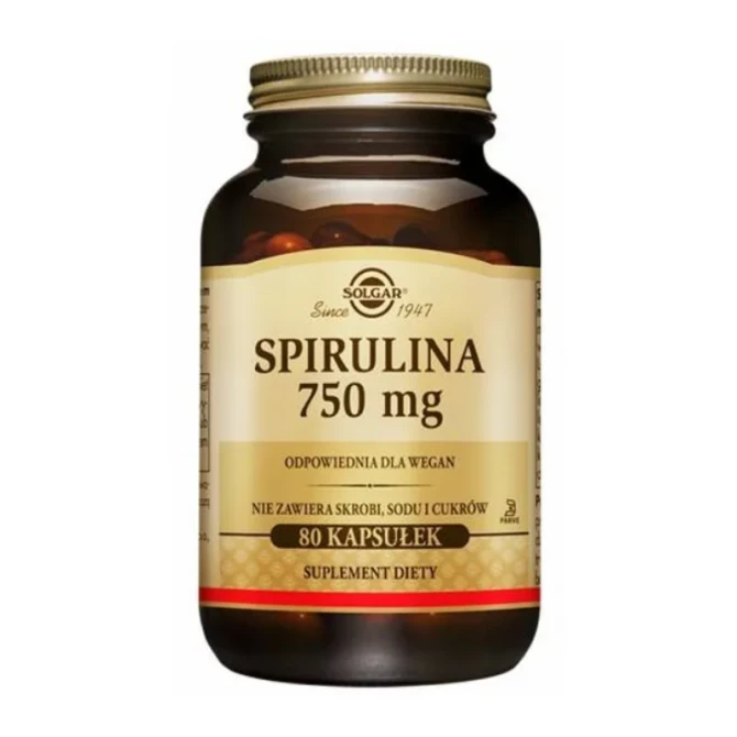 SOLGAR Spirulina 750 mg - 80 Kapsułek