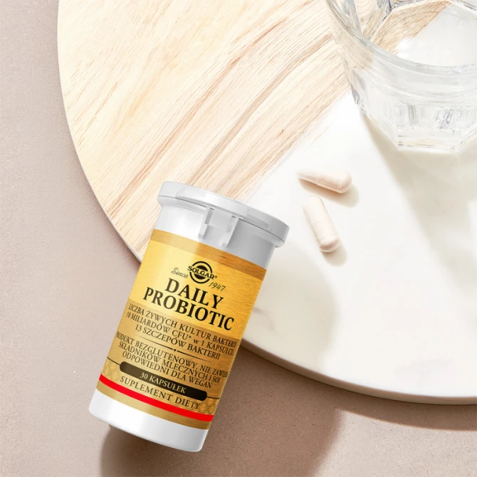 SOLGAR Daily Probiotic z 13 szczepami bakterii w jednej kapsułce - 30 Kapsułek