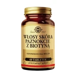 SOLGAR Włosy, Skóra, Paznokcie + Biotyna - 60 Tabletek