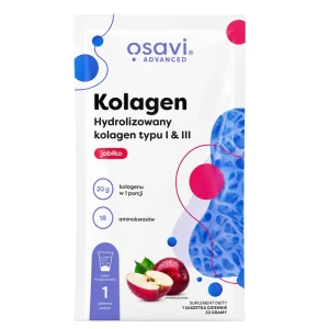 Osavi Kolagen Hydrolizowany typu I &amp; III suplement diety Jabłko 22g