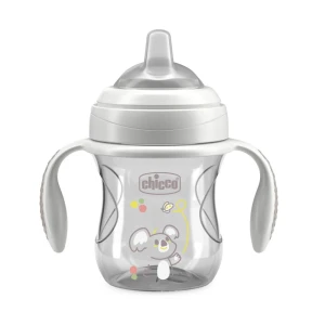 Chicco Transition Cup pierwszy kubek treningowy z miękkim ustnikiem 4m+ Szary 200ml