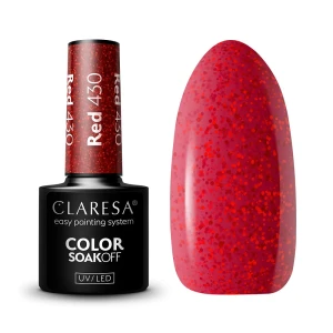 Claresa Color Soak Off UV/LED Red lakier hybrydowy 430 5g