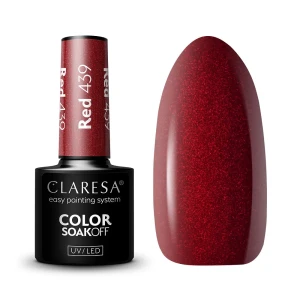 Claresa Color Soak Off UV/LED Red lakier hybrydowy 439 5g