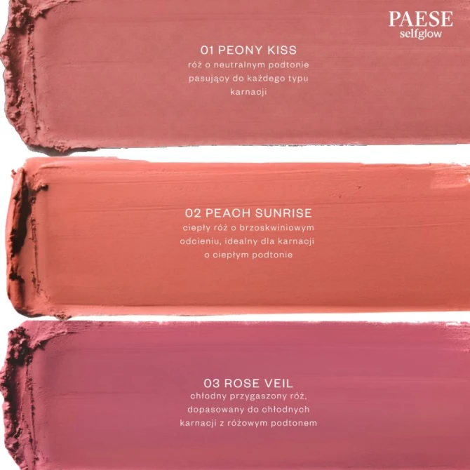 PAESE selfglow kremowy róż z matowym efektem Rose Vevil 03 8g