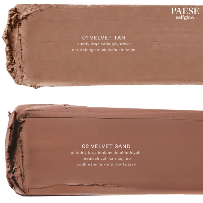 PAESE selfglow kremowy bronzer z matowym efektem Velvet Sand 02 8g
