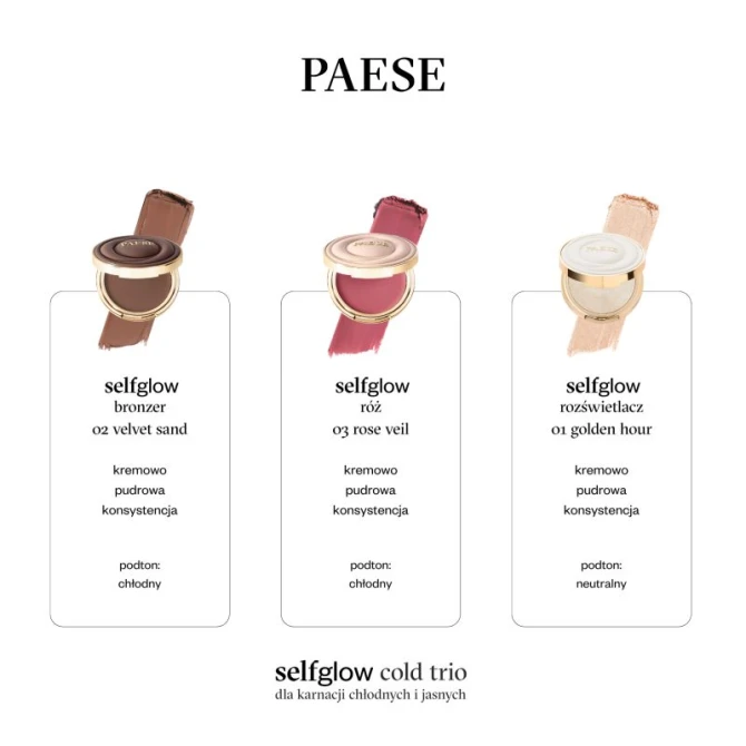 PAESE selfglow kremowy bronzer z matowym efektem Velvet Sand 02 8g