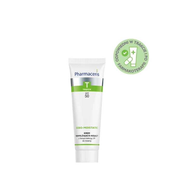 PHARMACERIS T SEBO-MOISTATIC KREM NAWILŻAJĄCO-KOJĄCY SPF 50 z fotoprotekcją UV do twarzy 50 ml