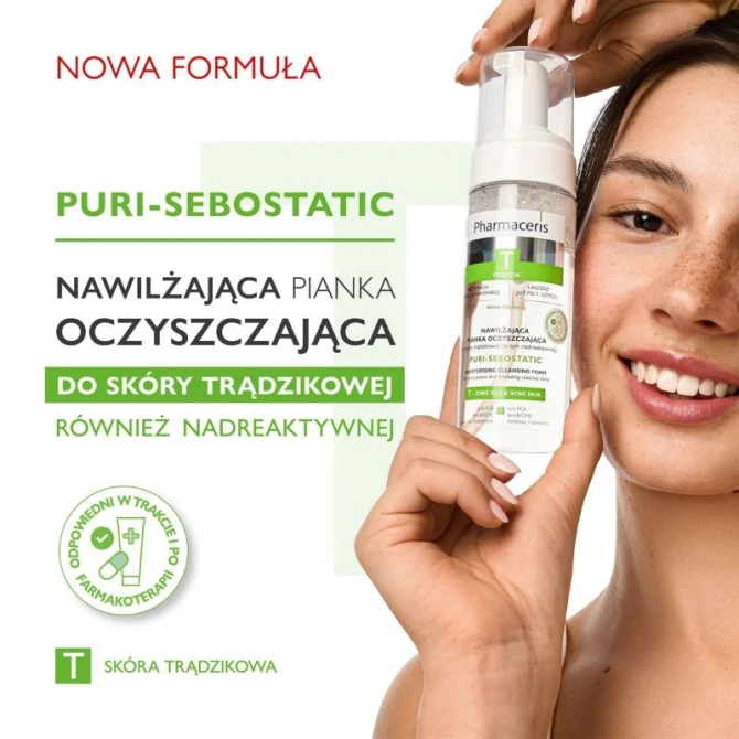 PHARMACERIS T PURI-SEBOSTATIC Pianka Do Twarzy Głęboko Oczyszczająca - 150 ml