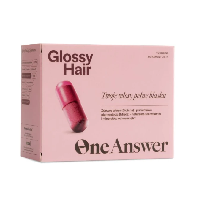 ONEANSWER Glossy Hair Suplement diety na zdrowe i mocne włosy 60 kapsułek