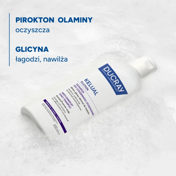 DUCRAY KELUAL ELUTION Delikatny szampon przywracający równowagę skórze głowy- skóra głowy skłonna do łupieżu 400 ml