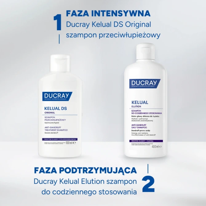 DUCRAY KELUAL ELUTION Delikatny szampon przywracający równowagę skórze głowy- skóra głowy skłonna do łupieżu 400 ml