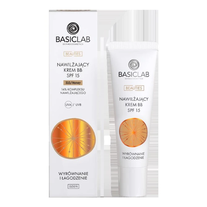 BASICLAB Beauties nawilżający krem bb spf 15, 14% kompleksu nawilżającego 310/honey 33 m