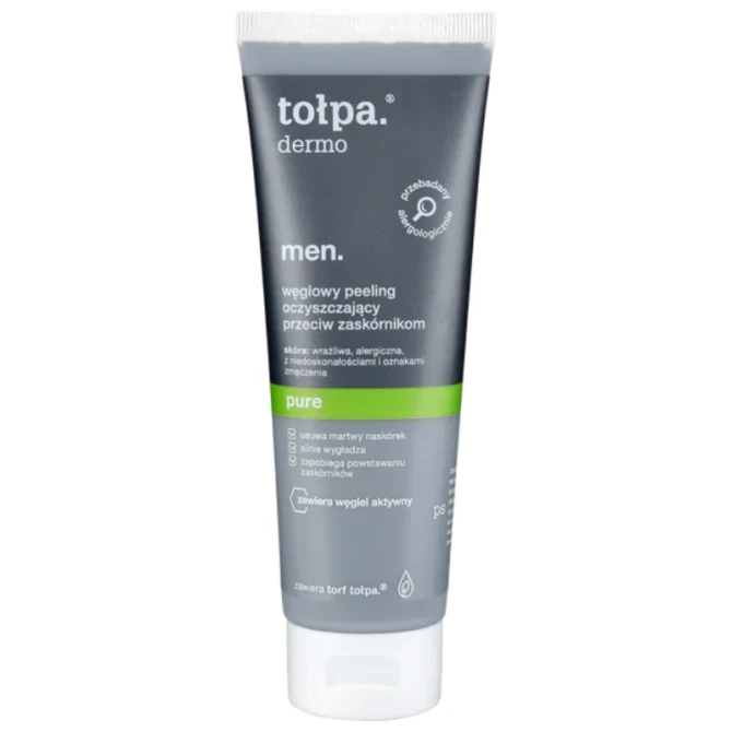 TOŁPA DERMO MEN PURE Węglowy peeling oczyszczający przeciw zaskórnikom 100 ml
