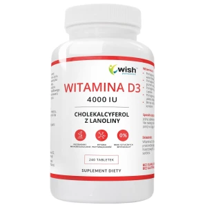 WISH Pharmaceutical Witamina D3 4000IU suplement diety 240 tabletek