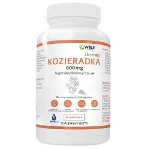 WISH Pharmaceutical Kozieradka Ekstrakt 600mg suplement diety 90 kapsułek