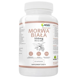 WISH Pharmaceutical Morwa Biała Ekstrakt 550mg suplement diety 90 kapsułek