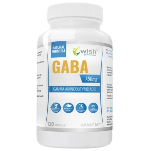 WISH Pharmaceutical Gaba kwas gamma-aminomasłowy 750mg suplement diety 120 kapsułek