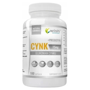 WISH Pharmaceutical Cynk glukonian cynku 15mg suplement diety 180 kapsułek