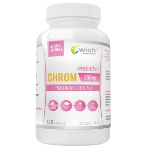 WISH Pharmaceutical Chrom 200µg + Prebiotyk suplement diety 120 kapsułek