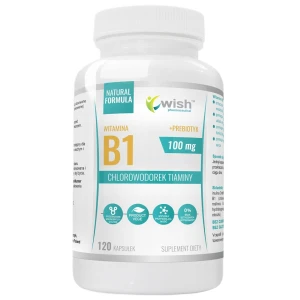 WISH Pharmaceutical Witamina B1 100mg + Prebiotyk suplement diety 120 kapsułek