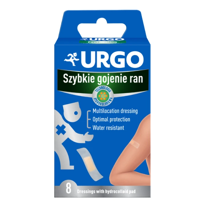 URGO Szybkie gojenie ran, opatrunek z kompresem hydrokoloidowym 8 szt.