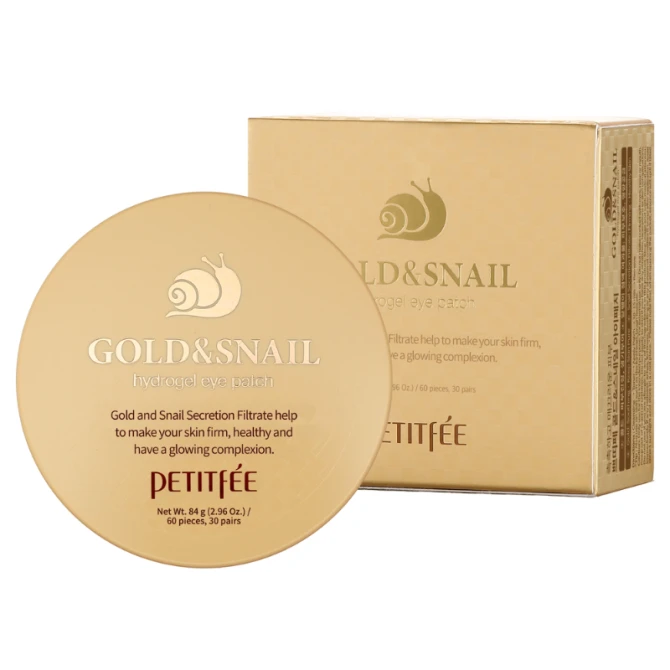 PETITFEE Gold&Snail Hydrogel Eye Patch Wygładzające hydrożelowe płatki pod oczy ze złotem i śluzem ślimaka 60szt.