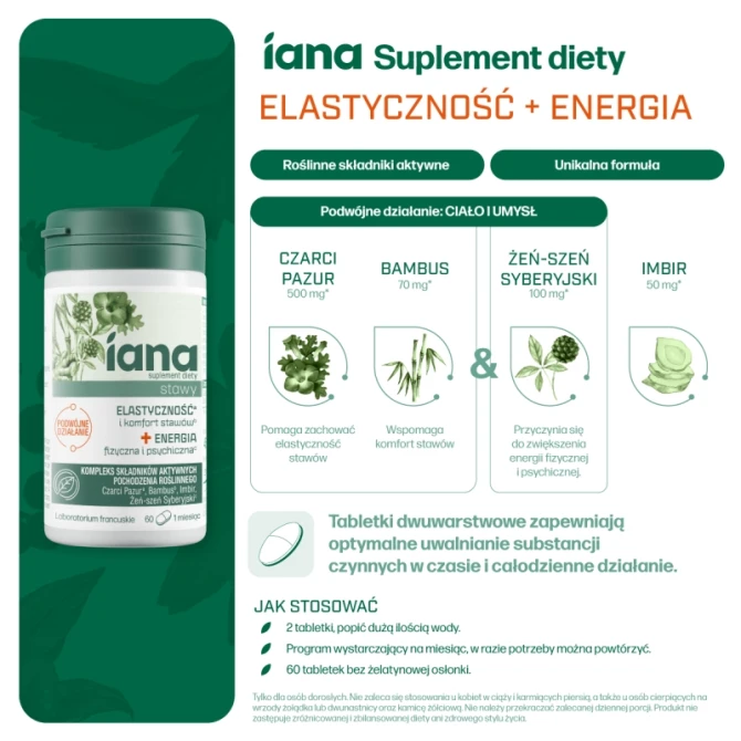 IANA Stawy Elastyczność + Energia 60 tabl.