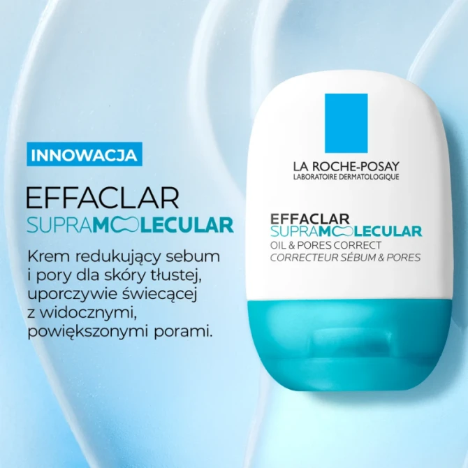 LA ROCHE-POSAY EFFACLAR SUPRAMOLECULAR Krem dla skóry tłustej świecącej z widocznymi powiększonymi porami 40 ml