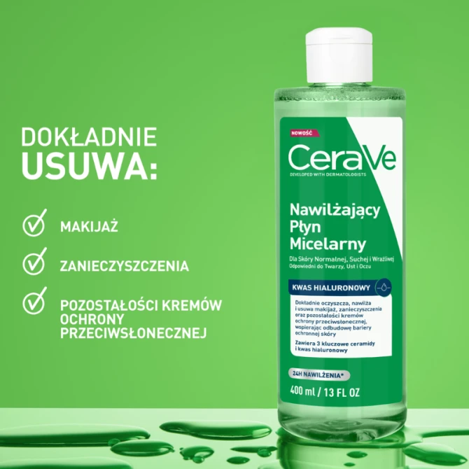CERAVE Nawilżający płyn micelarny dla skóry normalnej, suchej i wrażliwej 400 ml