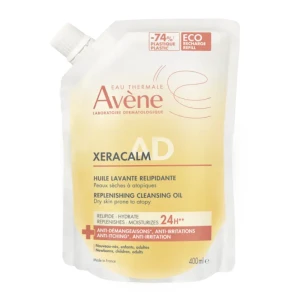 AVENE XeraCalm A.D Olejek oczyszczający uzupełniający lipidy do skóry suchej i skłonnej do atopii, Refill - 400 ml