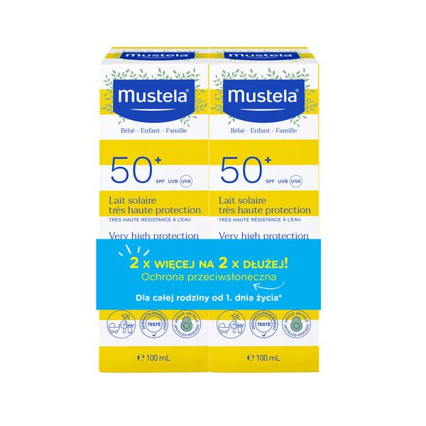 MUSTELA SUN Duopak Mleczko przeciwsłoneczne SPF50+ 2 x 100ml
