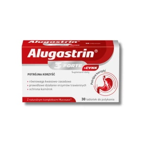 ALUGASTRIN 3 Forte + Cynk Suplement diety 30 tabletek
