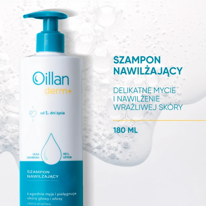 OILLAN Derm+ Szampon nawilżający - 180 ml