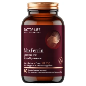 Doctor Life MaxFerrin Żelazo Liposomalne 20mg suplement diety 60 kapsułek
