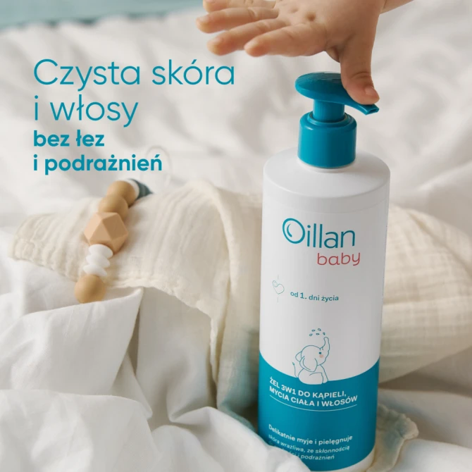 OILLAN Baby Żel 3w1 do kąpieli, mycia ciała i włosów - 400 ml