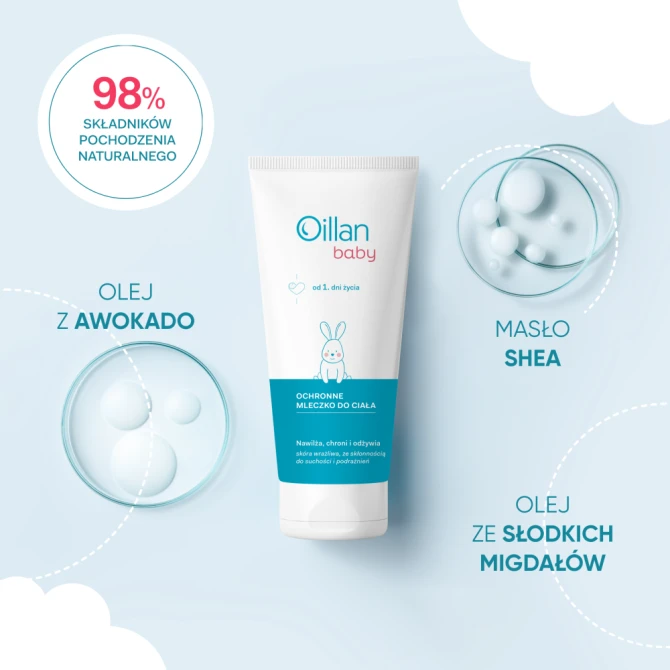 OILLAN Baby Ochronne mleczko do ciała - 200 ml