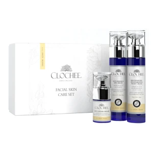 CLOCHEE Anti-Age Facial Skin Care Zestaw: Przeciwzmarszczkowy Krem - 50ml + Krem Odmładzający - 50ml + Krem Pod Oczy - 15ml