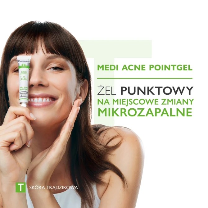 PHARMACERIS T MEDI ACNE-POINTGEL Żel Punktowy, 2% H₂0₂ Na Miejscowe Zmiany Mikrozapalne - 10 ml
