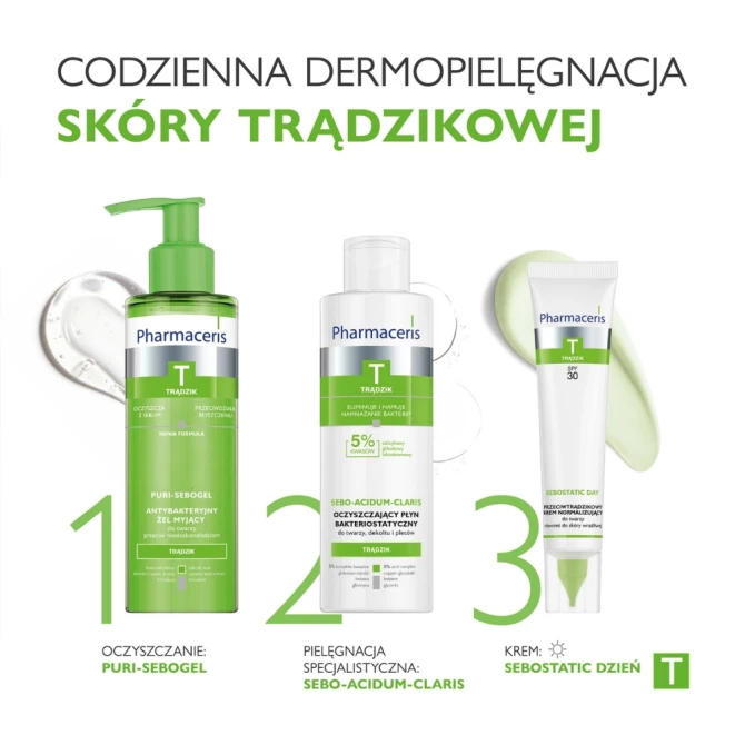 PHARMACERIS T SEBO-ACIDUM-CLARIS Oczyszczający płyn bakteriostatyczny - 190ml