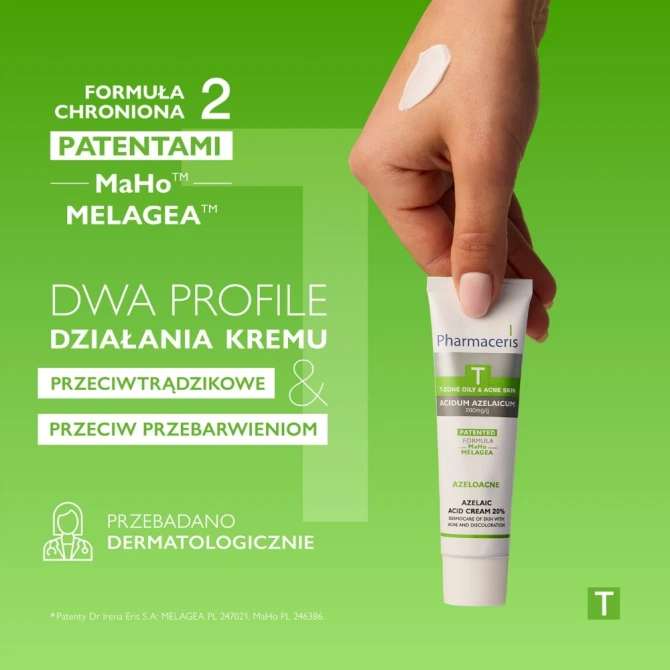 PHARMACERIS T AZELOACNE Krem z 20% kwasem azelainowym do dermopielęgnacji skóry trądzikowej i z przebarwieniami