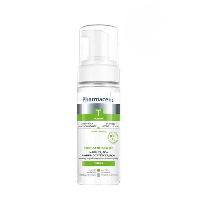 PHARMACERIS T PURI-SEBOSTATIC Pianka Głęboko Oczyszczająca do mycia twarzy - 150 ml