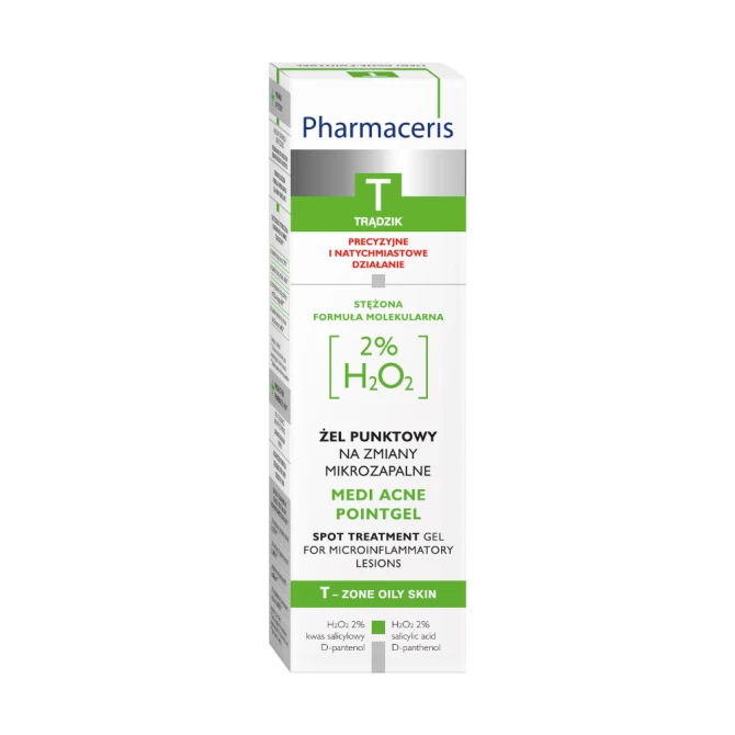 PHARMACERIS T MEDI ACNE-POINTGEL Żel Punktowy, 2% H₂0₂ Na Miejscowe Zmiany Mikrozapalne - 10 ml