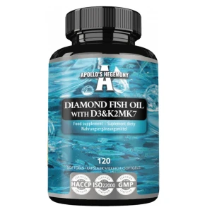 Apollo's Hegemony Diamond Fish Oil with D3&amp;K2MK7 suplement diety 120 kapsułek