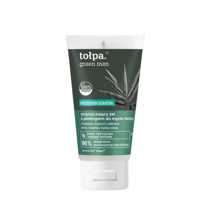 TOŁPA GREEN MEN Oczyszczający żel z peelingiem do mycia twarzy 150 ml
