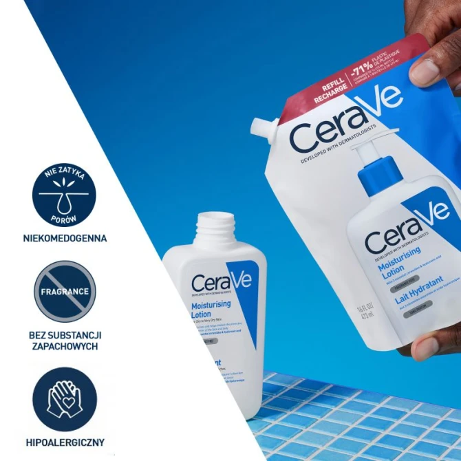 CERAVE Nawilżająca Emulsja Do Twarzy I Ciała -Skóra Sucha- REFILL 473ml