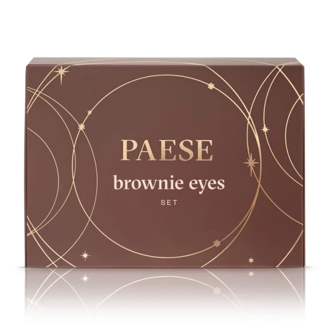 PAESE Zestaw Świąteczny BROWNIE EYES SET Selfglow paleta cieni Nude 12,5g + Kredka do oczu Eyegasm Kajal Brown 0,35g