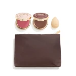 PAESE Zestaw Świąteczny SELFGLOW SET COLD Kremowy bronzer z matowym efektem 02 Velvet Sand 8g + Kremowy róż z matowym efektem 03 Rose Veil 8g + Gąbka do makijażu 1 szt.