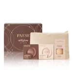 PAESE Zestaw Świąteczny SELFGLOW SET WARM Kremowy bronzer z matowym efektem 01 Velvet Tan 8g +Kremowy róż z matowym efektem 02 Peach Sunrise 8g + Gąbka do makijażu 1 szt.